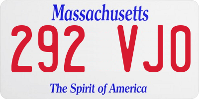 MA license plate 292VJ0