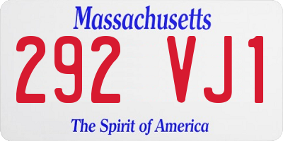 MA license plate 292VJ1