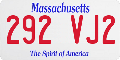 MA license plate 292VJ2