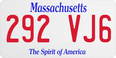 MA license plate 292VJ6