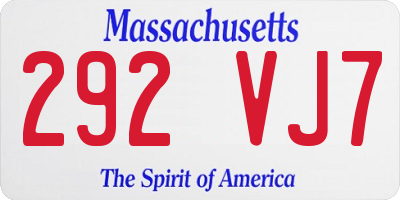 MA license plate 292VJ7