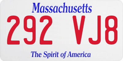 MA license plate 292VJ8