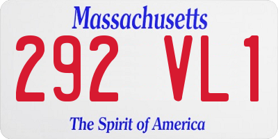 MA license plate 292VL1