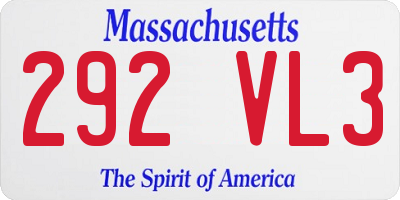 MA license plate 292VL3