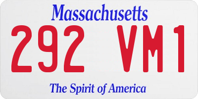 MA license plate 292VM1