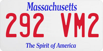 MA license plate 292VM2