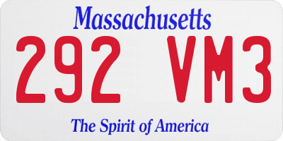 MA license plate 292VM3
