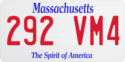 MA license plate 292VM4