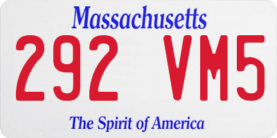 MA license plate 292VM5