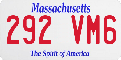MA license plate 292VM6