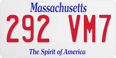 MA license plate 292VM7