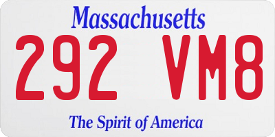 MA license plate 292VM8