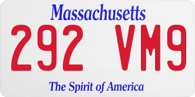 MA license plate 292VM9