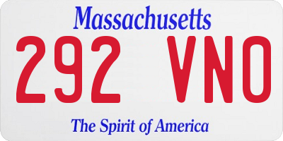 MA license plate 292VN0