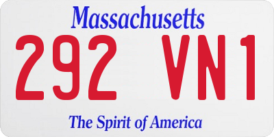MA license plate 292VN1