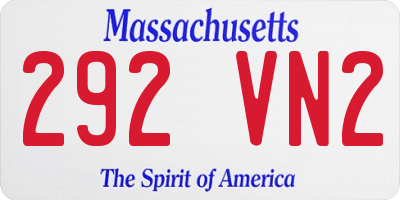 MA license plate 292VN2