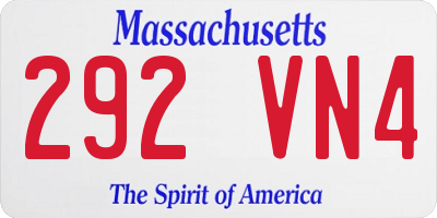 MA license plate 292VN4