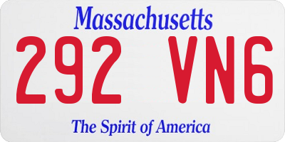MA license plate 292VN6