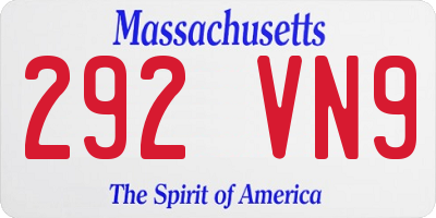 MA license plate 292VN9