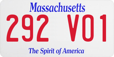 MA license plate 292VO1