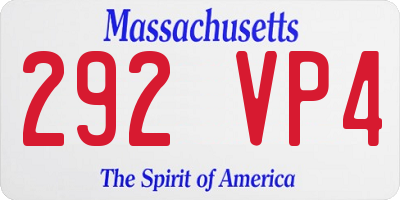MA license plate 292VP4