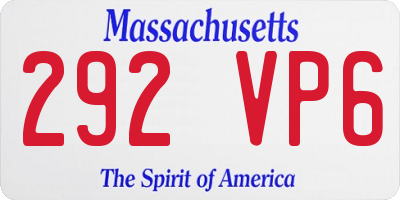 MA license plate 292VP6