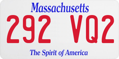 MA license plate 292VQ2