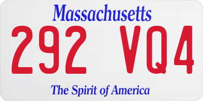 MA license plate 292VQ4