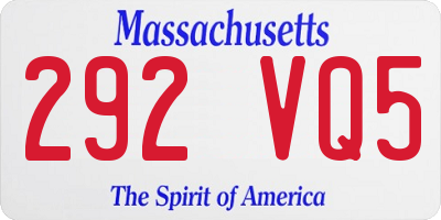 MA license plate 292VQ5