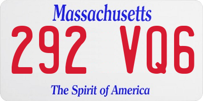 MA license plate 292VQ6