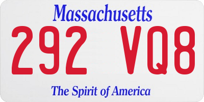 MA license plate 292VQ8
