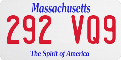 MA license plate 292VQ9