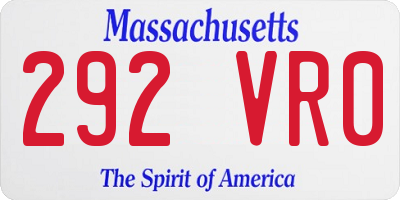 MA license plate 292VR0