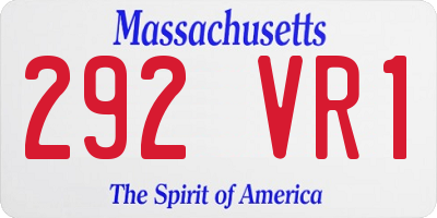 MA license plate 292VR1