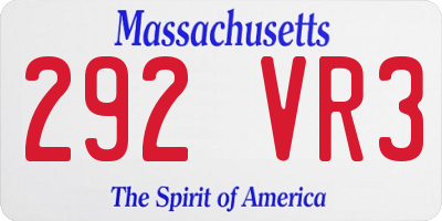 MA license plate 292VR3