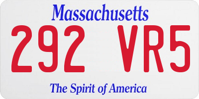 MA license plate 292VR5
