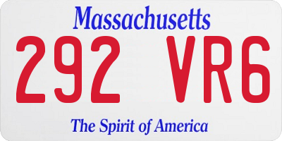 MA license plate 292VR6
