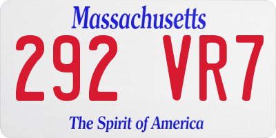 MA license plate 292VR7
