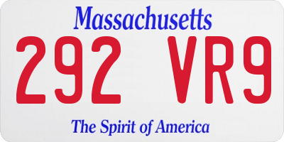 MA license plate 292VR9