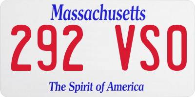 MA license plate 292VS0