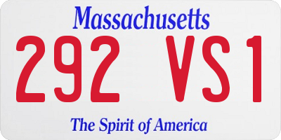 MA license plate 292VS1