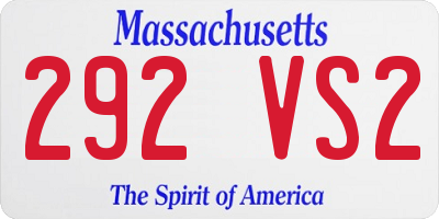 MA license plate 292VS2