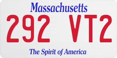 MA license plate 292VT2