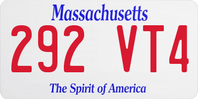 MA license plate 292VT4