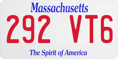 MA license plate 292VT6