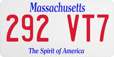 MA license plate 292VT7