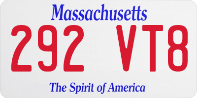 MA license plate 292VT8