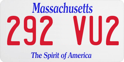 MA license plate 292VU2