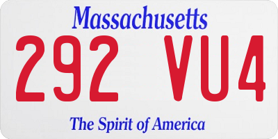 MA license plate 292VU4