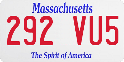 MA license plate 292VU5